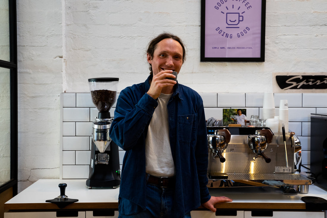 Tom brews our Colombia Nestor Lasso coffee