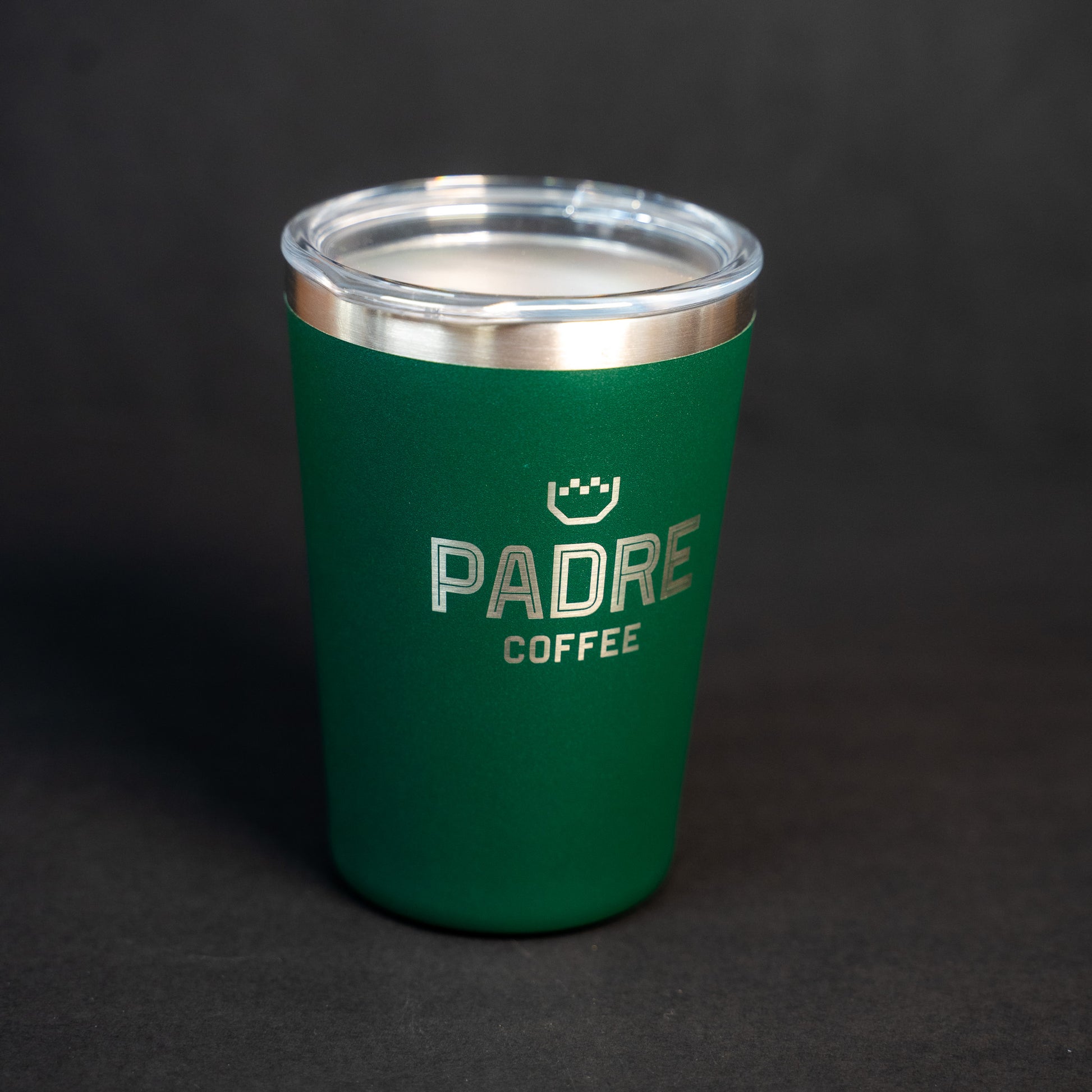 Pargo 12oz Insulated Travel Cup Padre DARK GREEN Laser Engraved
